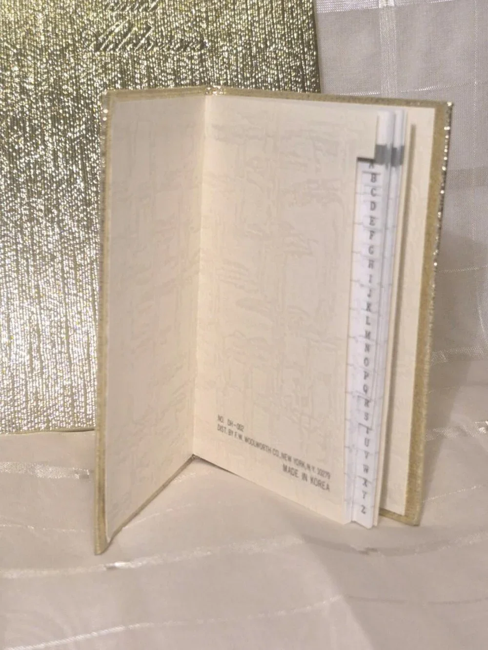 Vintage 2 Pack Telephone And Address Booklet Metallic Gold Design